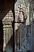 Preah Khan temple - bas-reliefs of threshold guardians.